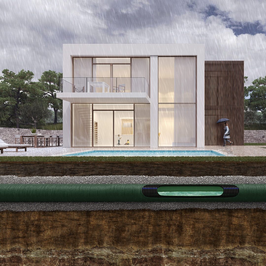 GEODRAIN PLUS conduta rígida de parede dupla perfurada com geotêxtil