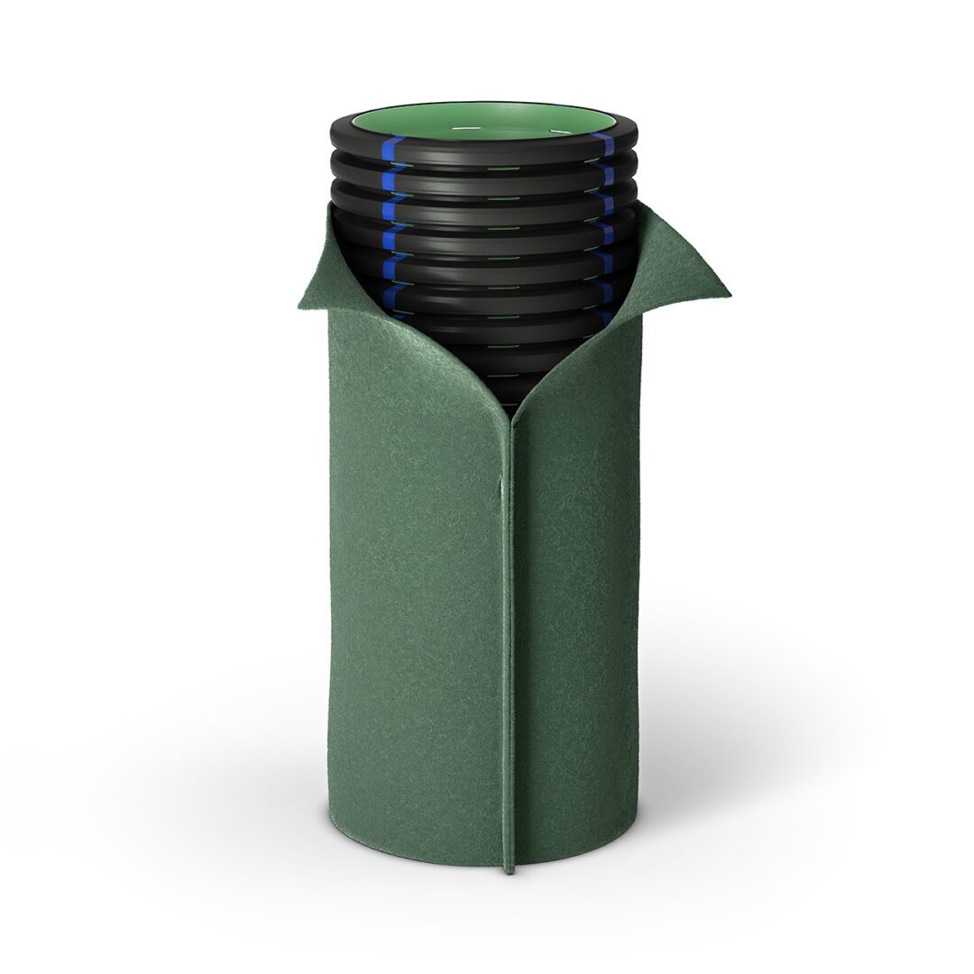 GEODRAIN PLUS conduta rígida de parede dupla perfurada com geotêxtil
